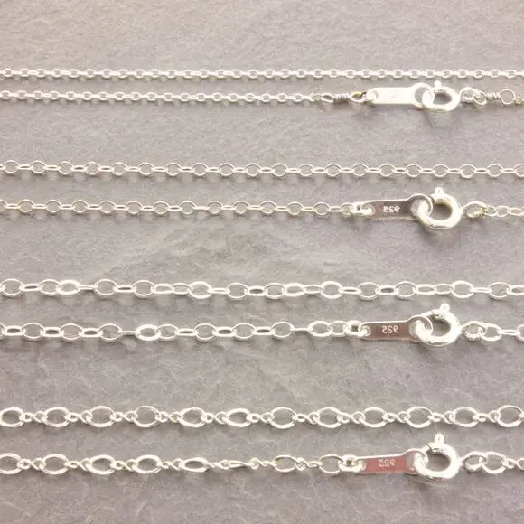 28 Delicate Chain Necklace, silver thin chain, silver necklace (42-1sf-sp)